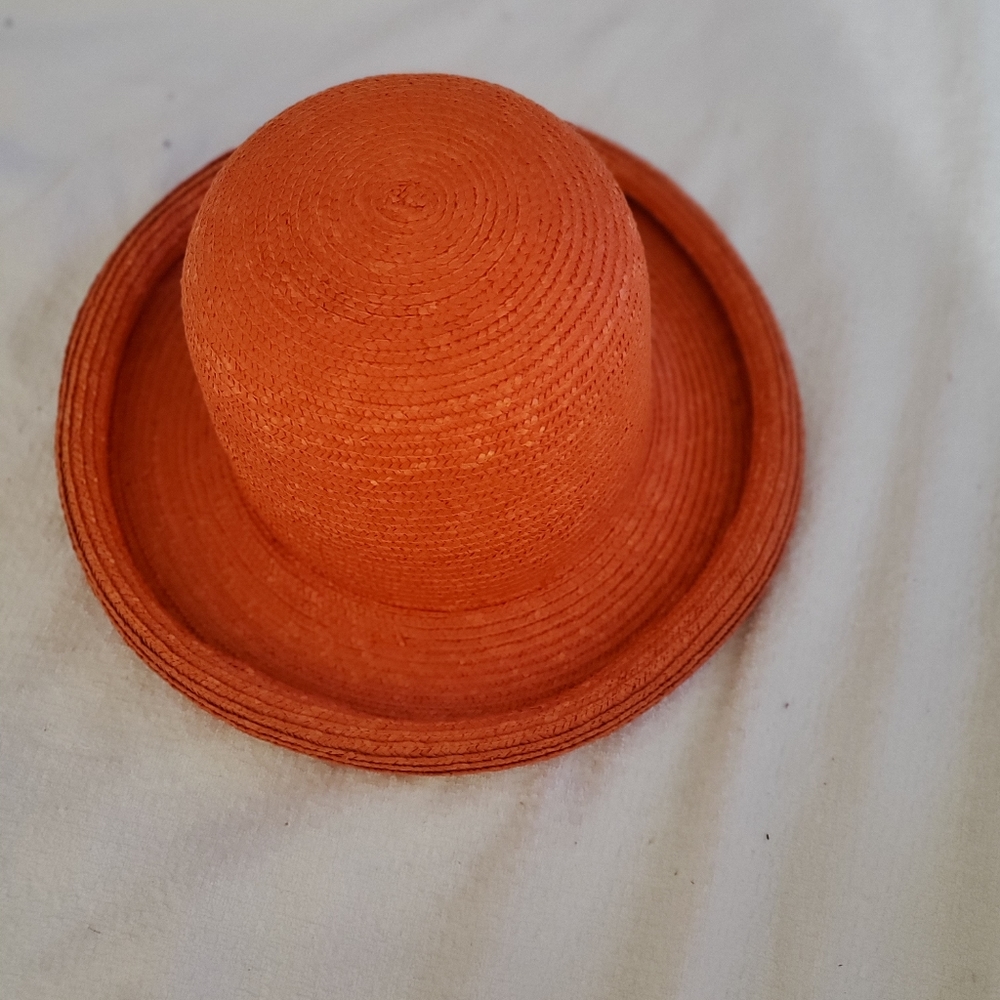 Women Orange Rolled Back Brim